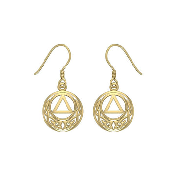 Celtic AA Recovery Solid Gold Earrings GER1376 - Jewelry